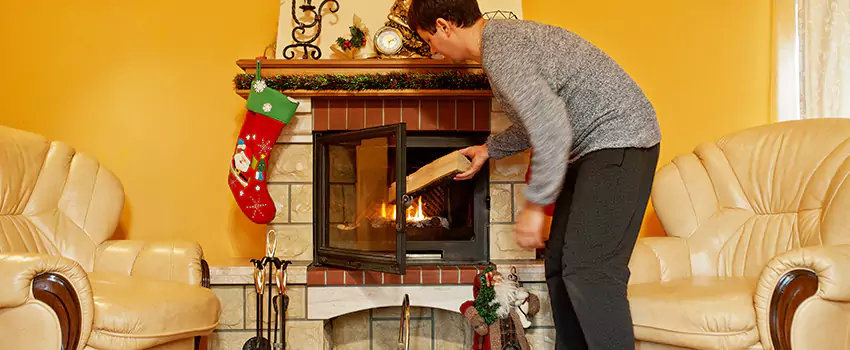 Rusted Metal Fireplace Restoration in Batavia, New York